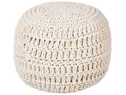 Pouf En Coton Beige D 40 Cm Arpatu