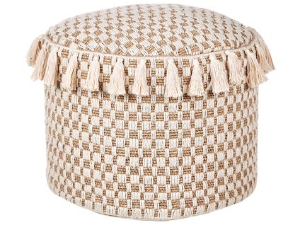 Pouf En Osier Beige D 50 Cm Pirak