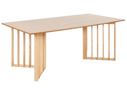 Table De Salle à Manger 200 X 100 Cm En Bois Clair Leandra