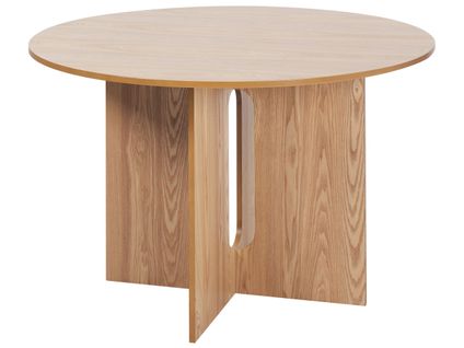 Table De Salle à Manger Ronde D 120 Cm En Bois Clair Corail