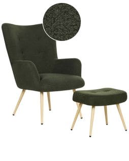 Bouclé Fauteuil Vert Foncé Vejle