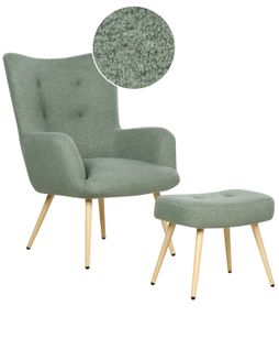 Bouclé Fauteuil Vert Clair Vejle