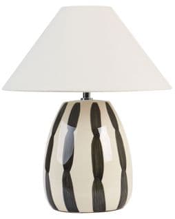 Lampe à Poser En Céramique Beige Et Noir Luchetti