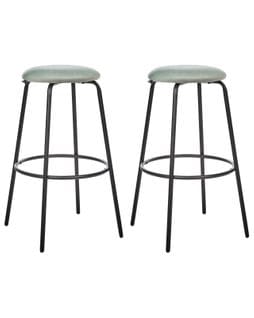 Tabouret De Bar Set De 2 Velours Vert Menthe Morton