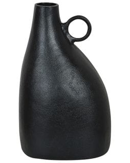 Aluminium Vase Décoratif 36 Cm Noir Narbada