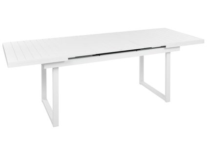 Table De Jardin 180/240 X 90 Cm Métal Blanc Valcanetto