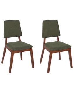 Bois Chaise De Salle à Manger Set De 2 Vert Foncé Merrill