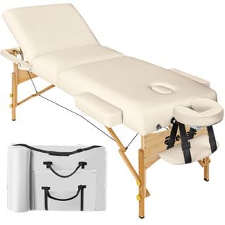 Table De Massage Pliante 3 Zones - 13 Cm D'épaisseur + Housse - Beige