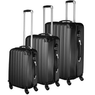 Set De 3 Valises Trolley Rigides - Abs - Noir