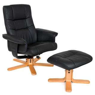 Fauteuil Relax Avec Pied En Croix - Noir/beige