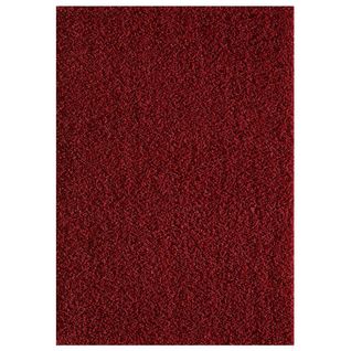 Tapis Shaggy 120x170 Rectangle Tissé Rouge Motif Uni Sg Loca