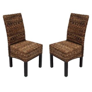 Lot De 2 Chaises M69, Banane Tressée ~ Pieds Foncés