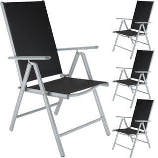 Lot De 4 Chaises De Jardin Pliantes En Aluminium - Argent