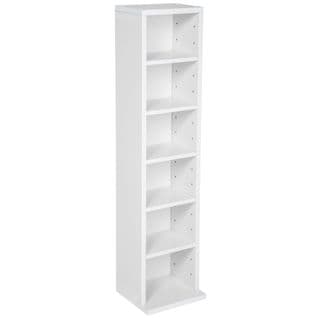 Étagère Colonne Meuble De Rangement 6 Compartiments 90x21x20cm - Blanc