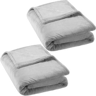 Lot De 2 Plaids Polaires Gris