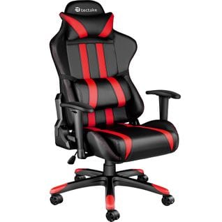 Chaise Gamer Avec Coussin De Tête Et Lombaires Rouge