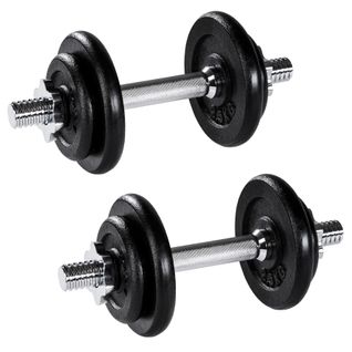 Set De 2 Haltères De Musculation Et Poids En Acier Et Fonte - 2 X 10 Kg