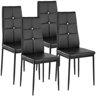 Lot De 4 Chaises Avec Strass - Noir