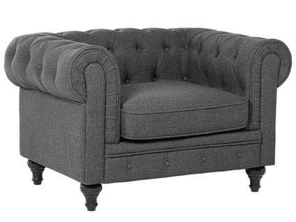 Fauteuil Gris Chesterfield