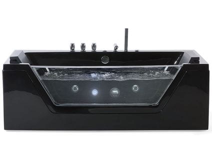 Baignoire Balnéo Noire 174 X 79 Cm Avec LED Samana