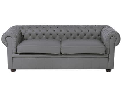 Canapé En Cuir Gris Chesterfield