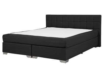 Lit Boxspring En Tissu Noir 160x200 Cm Admiral