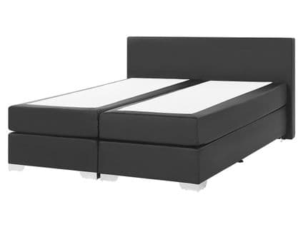 Lit Boxspring En Cuir Pu Noir 160x200 Cm President