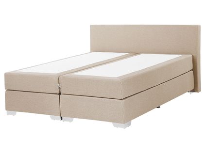 Lit Boxspring En Tissu Beige 160x200 Cm President