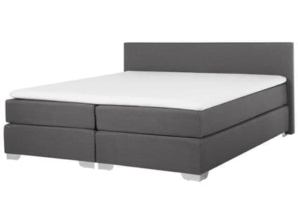 Lit Boxspring En Tissu Gris 180x200 Cm President