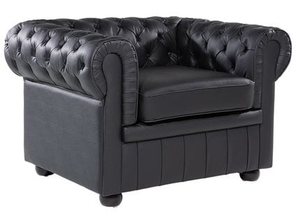 Fauteuil Cuir Noir Chesterfield