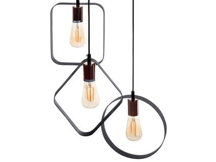 Lampe Suspension Noire Et Cuivrée Vomano