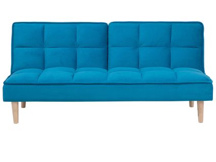 Canapé Convertible 3 Places En Tissu Bleu Siljan