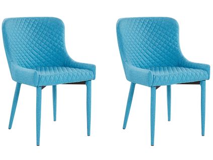 Chaise De Salle à Manger Set De 2 Tissu Turquoise Solano