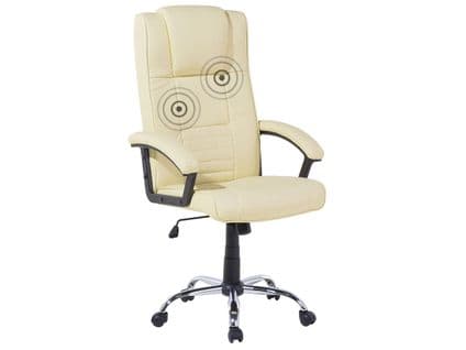 Fauteuil Massant Cuir Pu Beige Clair Comfort