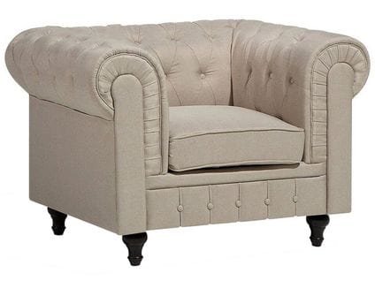 Fauteuil Beige Chesterfield