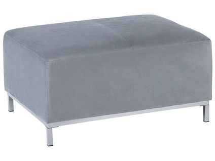 Pouf En Velours Gris Oslo