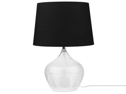 Lampe De Table En Verre Transparente / Noire 45 Cm Osum