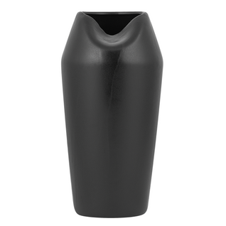 Grès Vase Décoratif 33 Cm Noir Apamea