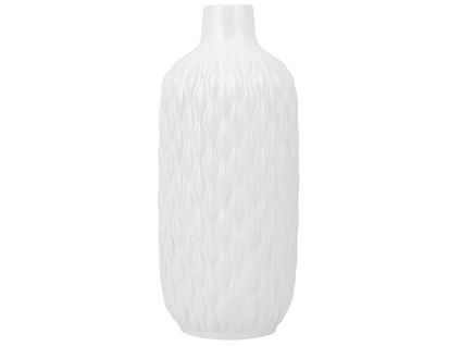 Grès Vase Décoratif 31 Cm Blanc Emar