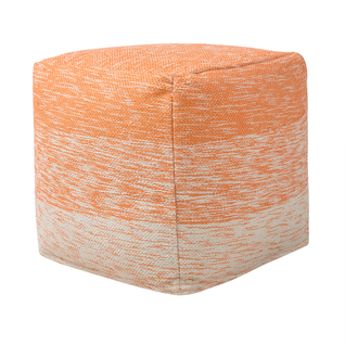 Pouf En Coton Orange 40 X 40 Cm Hirri