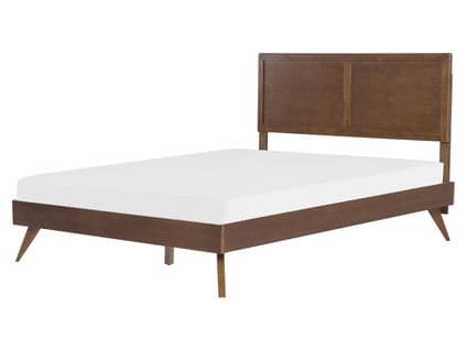 Lit Double En Bois Marron 160 X 200 Cm Istres