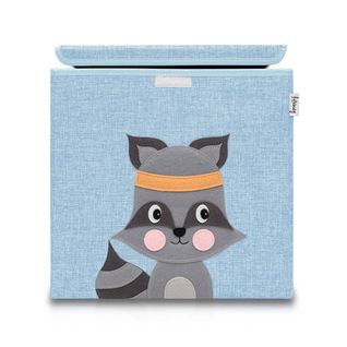 Boîte De Rangement En Tissu Pour Enfant "raton Laveur" Avec Couvercle