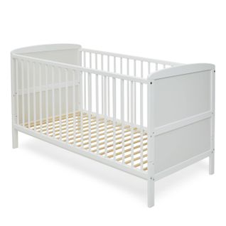 Lit Bébé 70x140, Transformable, Réglable, Barreaux Amovibles, Blanc Laris