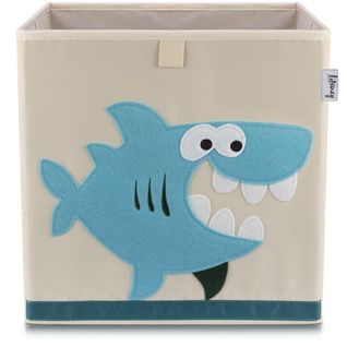 Boîte De Rangement En Tissu Pour Enfant "requin" Sur Fond Clair