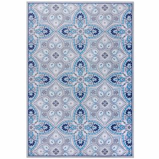 Tapis Intérieur Extérieur Elena En Polyester - Bleu - 160x230 Cm