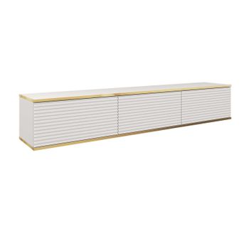 Meuble Tv Oro Mdf 175x32x30 Cm Blanc