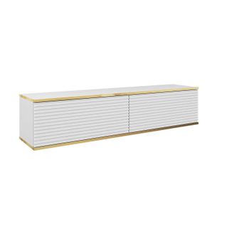 Meuble Tv Oro Mdf 135x32x30 Cm Blanc