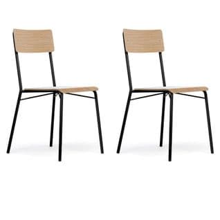 Lot De 2 Chaises Design "ashburn" 82cm Chêne