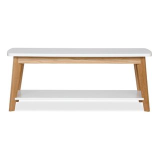 Table Basse Design "kensal" 115cm Chêne et Blanc