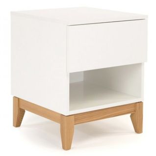 Table De Chevet Design "blanco" 55cm Blanc